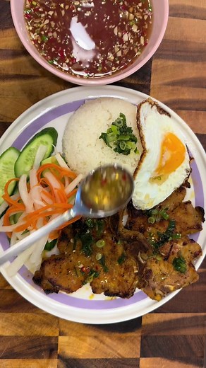 Vietnamese Broken Rice with Grilled Pork Chop (Com Tam Suon Nuong)
