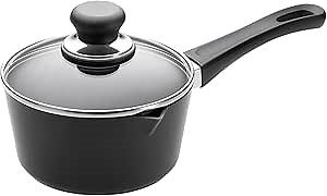 Scanpan Classic 1.25 Qt Nonstick Covered Saucepan – Metal Utensil Safe, Dishwasher & Oven Safe to 500°F, Works on Gas & Electric Stovetops, Black