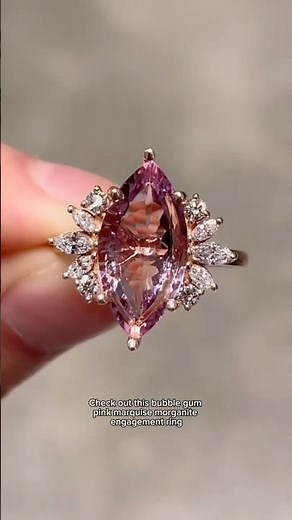 Bubblegum pink morganite engagement ring 💕