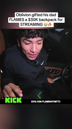 Oblivion gifted his dad FLAMES a $30K backpack for STREAMING 😳🔥 #oblivion #flames #obc #live