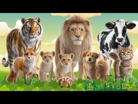 Cute Animal Compilation: Lion, Tiger, Cow, Fox, Dog, Cat,...– Animal Sounds