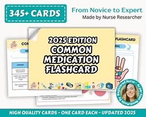 345  Common Medications Flashcards, Nclex Medications, Medication Administration, Nursing Notes, Nursing, Pharmacology, Nursing Cheat Sheet - Etsy