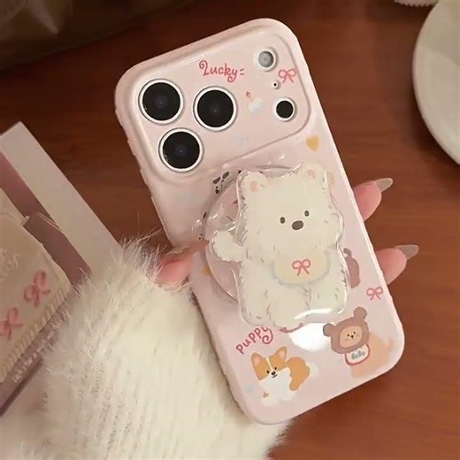 Cute Puppy Magnetic Phone Case with 3D Dog Grip#PhoneCase #CutePhoneAccessories #iPhoneCase