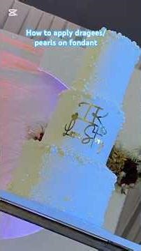 How to attach dragees or pearls on fondant cakes