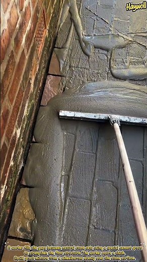 Filling Natural Stone Gap with Liquid Grout