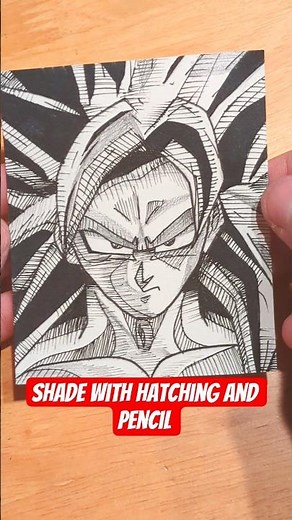 How to Draw ssj4 in MANGA #drawing #art #shorts