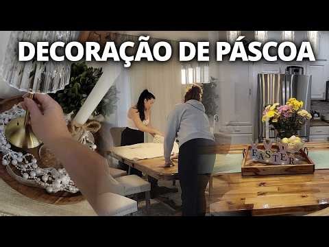 DECORAMOS NOSSA CASA PRA PÁSCOA E INCLUI NOVOS MÓVEIS PRA NOSSA DECORAÇÃO AMEI TUDO