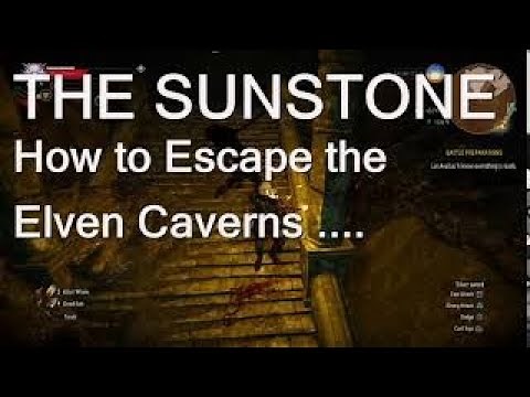 The Witcher 3 , Sunstone , How to escape the Elven Caverns . Mirror Puzzle Solution .