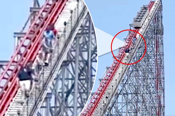 Ohio amusement park's once 'fastest,' 'steepest' roller coaster freezes midair