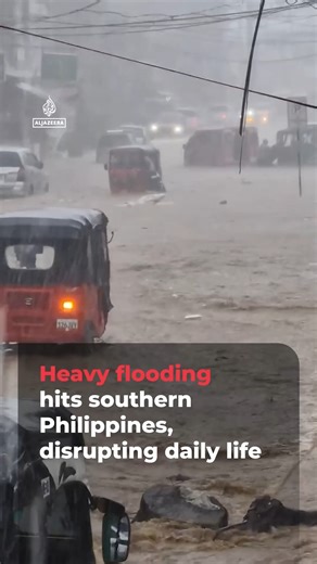 Video shows roads and neighbourhoods submerged by heavy flooding in Marawi City, southern Philippines. Local authorities have suspended classes and urged residents to avoid low areas and flood channels. | Al Jazeera English