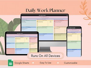 Daily Work Planner Printable and Digital | Focused Task Planner for Work | Productivity, Schedule, Goals and Routine Tracker - Etsy