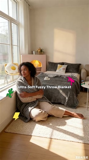 Ultra-Soft Plush Blanket, Cozy Fuzzy Striped Throw for Bed & Couch, Warm Air-Conditioned Room Nap Blanket for Home, Office & Travel, Ultra Comfortable All-Season Decor, Machine Washable, Multiple Colors & Sizes