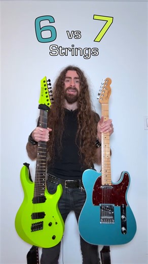 Étienne Fournier on Instagram: "6 vs 7 string guitar This is why I pick the 7 strings #guitar #guitarlesson #7string #67 #kieselguitars"