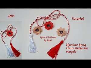 DIY Martisor-brosa Floare dubla din margele/ Beaded Double Flower tutorial