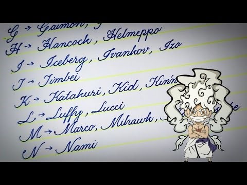 One-piece characters name in cursive handwriting (part 1)||Paul's Calligraphy