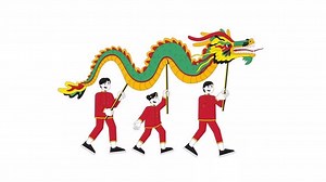 Animated Chinese Dragon Dance for New Year Celebrations