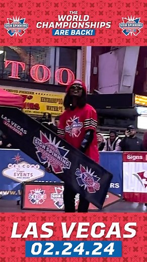 Get ready for the ultimate showdown at the World Sign Spinning Championships, just 4 days away!  Join us on 2/24/2024 at Fremont Street, Las Vegas, Nevada, for an epic display of skill and creativity!  Check out this highlight from Terrance Williams from 2023 WSSC! #AArrowSignSpinners #LasVegas #FremontStreet #WSSC2024 #Championships #Competition #SPORTS #SignSpinners #ExploreMore | AArrow Sign Spinners | Facebook