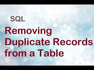 SQL - Removing duplicate records using ROWID pseudo column