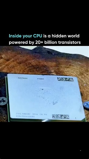 Learn AI | Tutorials, News & Future Tech on Instagram: "Most people see a simple square of metal. Inside lies a microscopic city powered by over 20 billion transistors. That silver cap isn’t the processor itself, it’s a heat spreader, designed to pull thermal energy away from what truly matters underneath. Below it sits the silicon die: a dense labyrinth of logic gates etched at nanometer scales. Each transistor switches on and off billions of times per second, together performing trillions of c