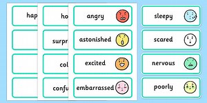 Large Simple Emotions and Feelings Word Cards