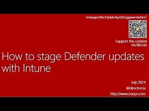 How to stage Defender for Endpoint updates with Intune