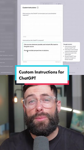 Custom Instructions for ChatGPT