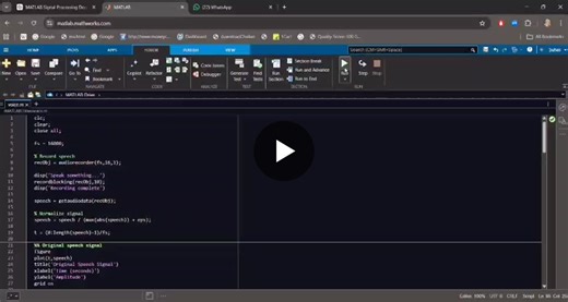 #matlab #signalprocessing #digitalsignalprocessing #speechprocessing #engineeringprojects #dsp | SUHAS KOUSHIK K S