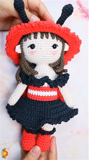 Ruby The Ladybug Amigurumi Crochet Doll #crochet #amigurumi #amigurumicrochet