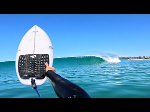 SURFING A NEW BOARD IN CLEAN BEACH BREAK WAVES! (RAW POV)