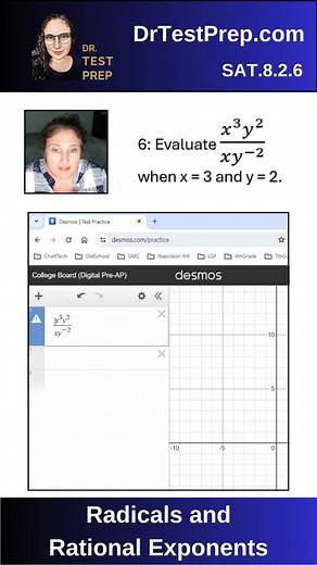  SAT Math Practice with Dr. Test Prep Rational exponents can look intimidating — but once students see what’s happening in Desmos, it finally clicks.   Full SAT courses and bundles are available at  HeyDrTestPrep.com Everything’s under $100 — and you can SAVE 20% with code FACEBOOK. We got this.  #DrTestPrep #TempleEdgeLearning #SATMath #DigitalSAT #SATPrep #MathHelp #Desmos #TestPrep #CollegePrep #GrowthMindset #ParentSupport #SAT2025 | Dr. Test Prep | Facebook