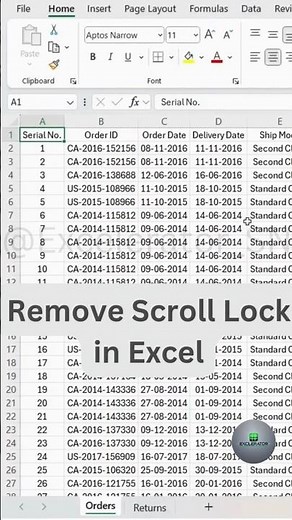 How to Remove Scroll Lock in Excel