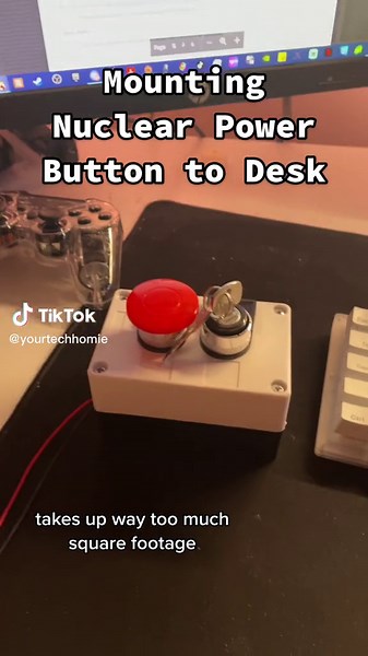 Mounting Nuclear Power Button to Desk