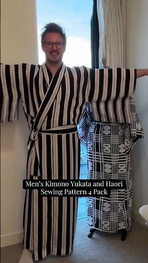 Mens Kimono, Yukata and Haori Sewing Pattern 4 Pack! Make Your Own Kimono #sewingpatterns #kimono