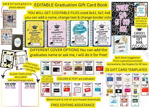 Editable/printable Graduation Gift Card Book, 25 Options,college Survival Book, Gift Card Book, Canva Template, Instant Download, Editable - Etsy