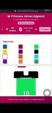System Demo of A web based jersey sublimation design system for princess jaive's customize apparel.