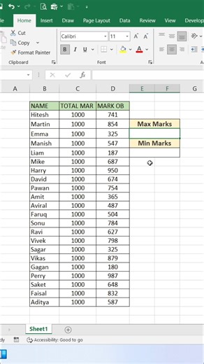 Max & Min Function in Excel 👍 #exceltips #exceltricks #exceltutorial #Excel | computernotion