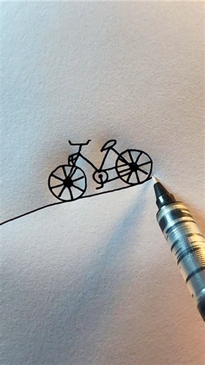 Easy cycle drawing using drawing pen #easydrawing #pendrawing