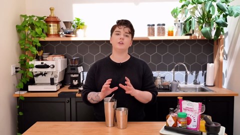 Refreshing summer rosaceae: Easy espresso mocktail with fruit & floral flavors!