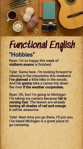 Hobbies | Functional English | English in Daily Situations | #functionalenglish #shorts