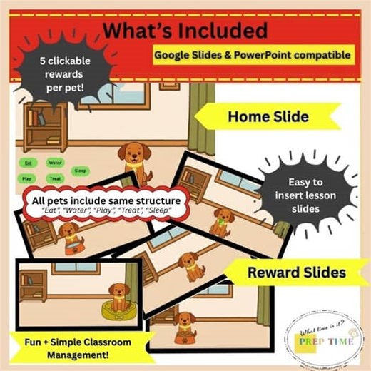 Interactive Virtual Classroom Pet Bundle | Behavior Reward Slides for K–2