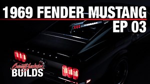You can now watch Episode 3 of the 1969 Fender Mustang build! While the Barrett-Jackson Builds team works on sanding down and prepping the build for a sleek new black paint job, Ron Thorn from the Fender Custom Shop begins shaping the base and laying fresh paint on the ’69 Stratocaster! Start watching NOW: bit.ly/BuildsEpisode3 | Barrett-Jackson