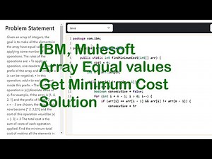 IBM | Mulesoft | Coding Assessment | getMinimumCost Solution | Backed developer | Java developer