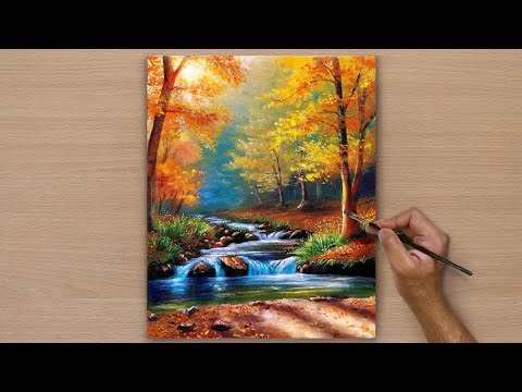 Easy Way to Paint a Morning Scenary / Acrylic Painting / STEP BY STEP
