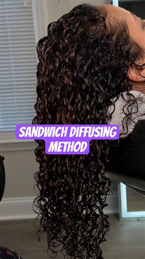Diffusing for Elongated Curls #curlyhair #3chair #curlspecialist