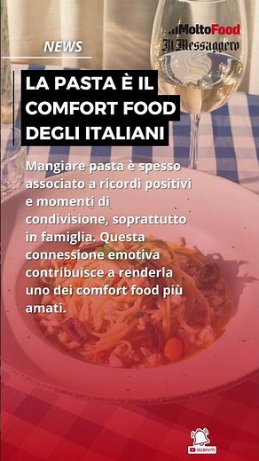 La pasta è il comfort food degli italiani