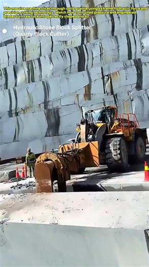 Granite Quarry Giant Cutting Massive Stone Blocks with Precision Power