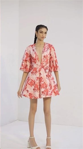 Mirrai Printed A-Line Satin Dress #shorts