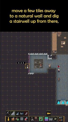 Building a Stairwell Up Into Hidden Tiles - Dwarf Fortress