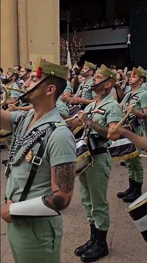 Spanish Legion, military parade, marching band, bugle, Holy Week