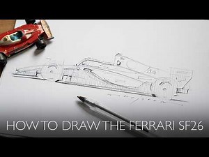 How to draw the 2026 Ferrari SF26 Formula 1 car - Easy to follow instructions